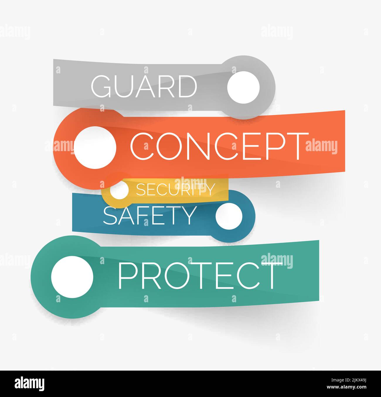 Vector protection tag cloud of stickers guard, security, safety