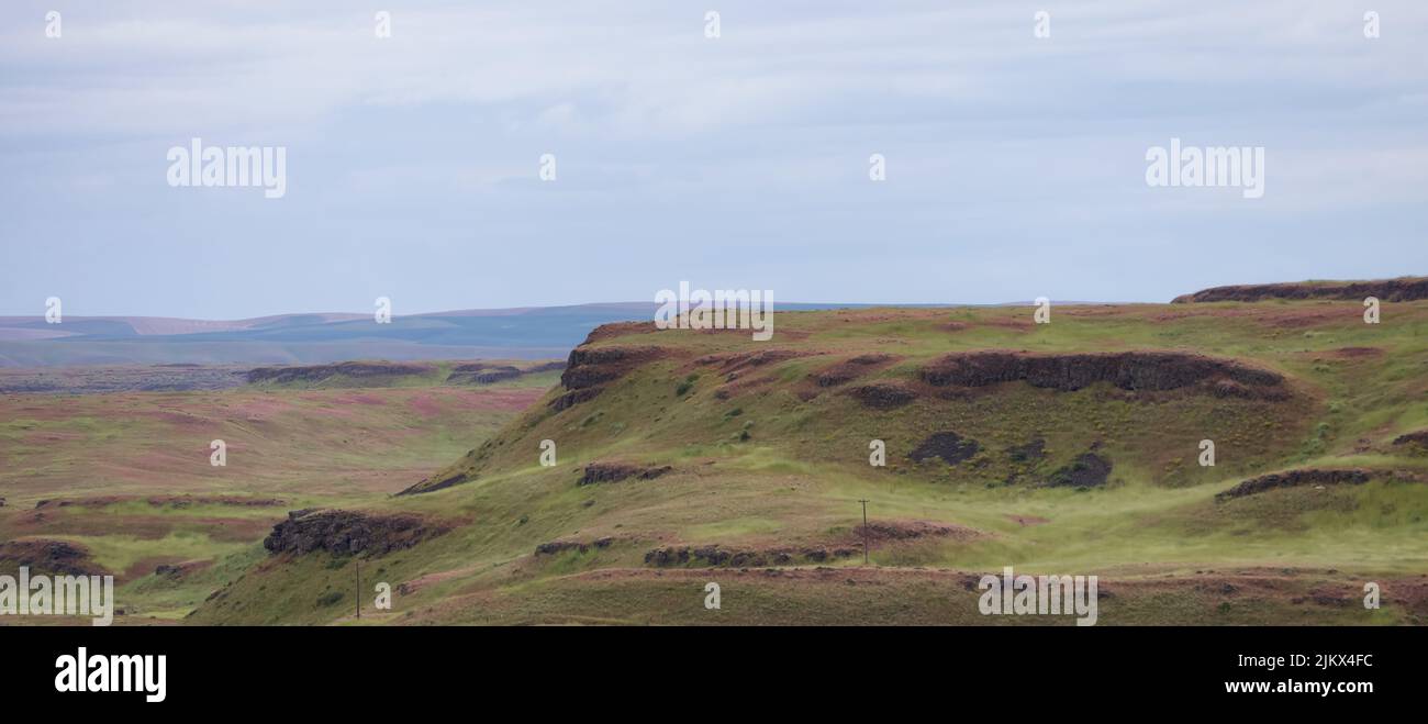 American Nature Landscape during cloudy day. Washtucna, Washington