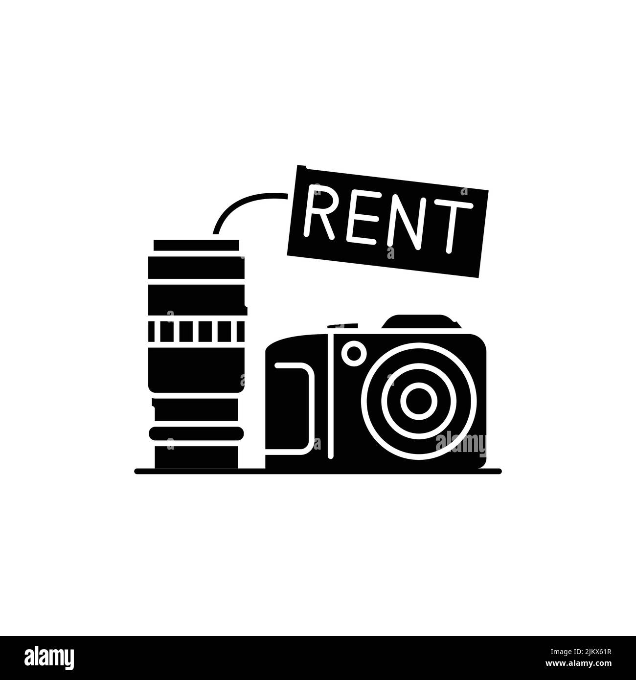 Camera rental olor line icon. Pictogram for web page, mobile app, promo ...