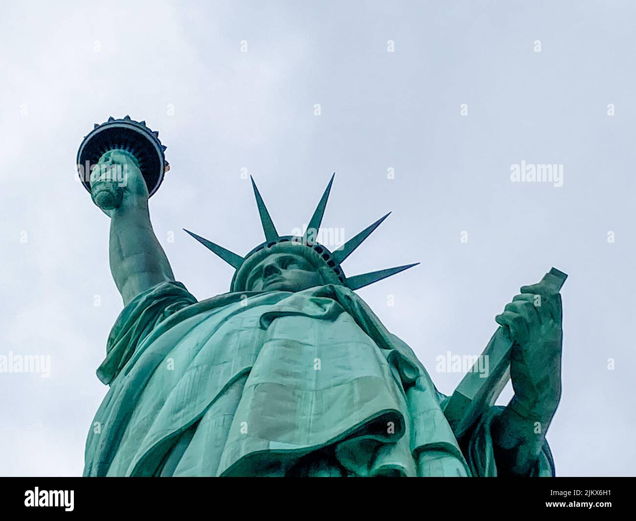 Shot of the Statue of Liberty in New York City, Usa. The shot is taken ...