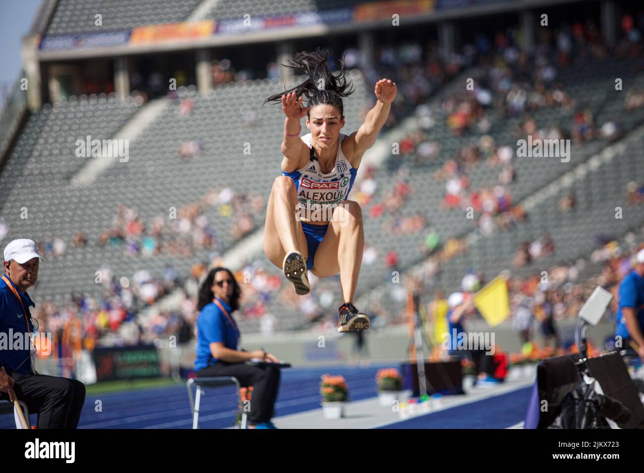 Haido Alexouli Participating In The Long Jump At The European Athletics Championships In Berlin