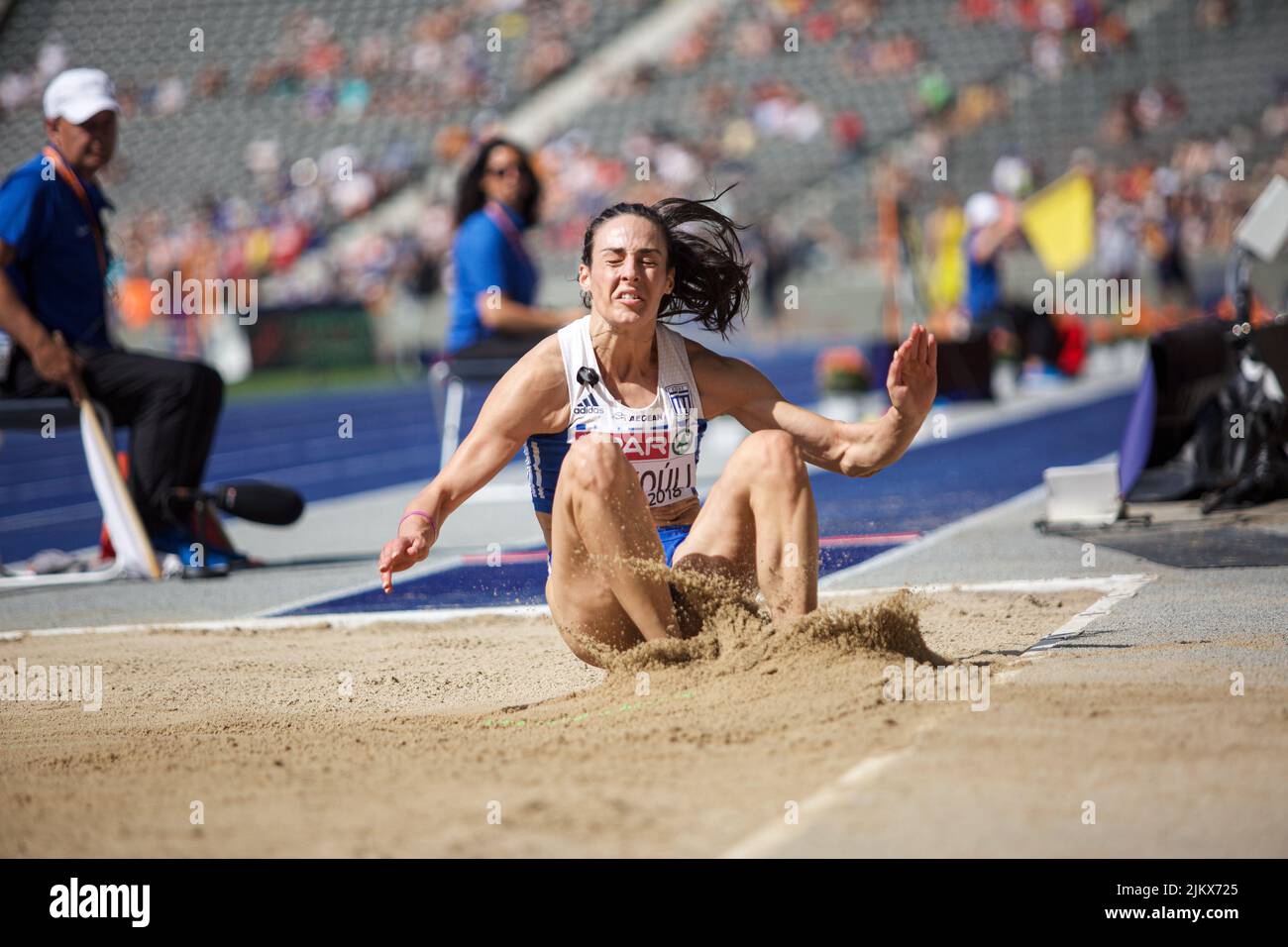 Haido Alexouli Participating In The Long Jump At The European Athletics Championships In Berlin