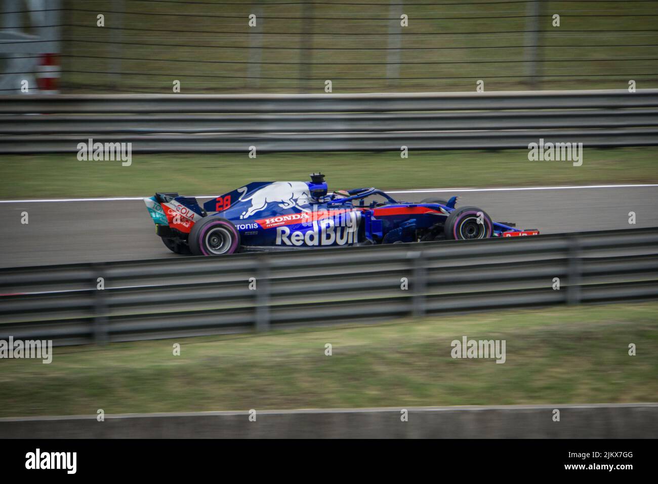 The 2018 Toro Rosso F1 car in China between turns 15 and 16 Stock Photo