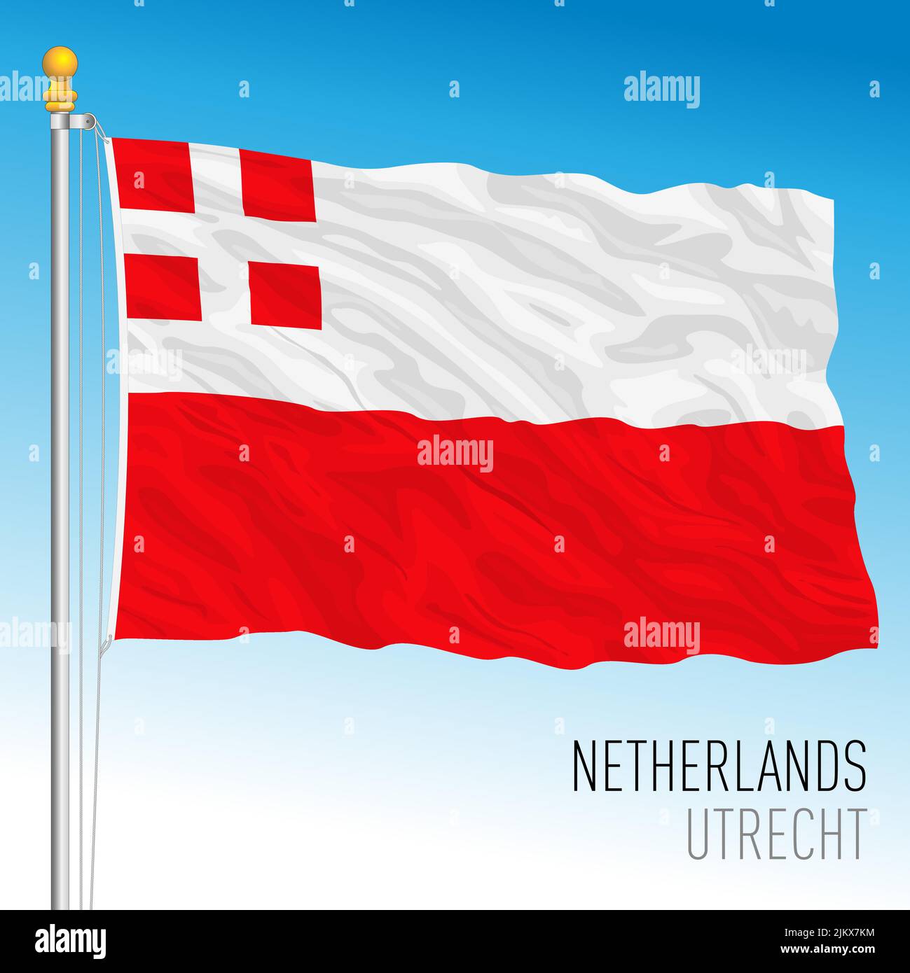 Utrecht provincial flag, Netherlands, European Union, vector illustration Stock Vector