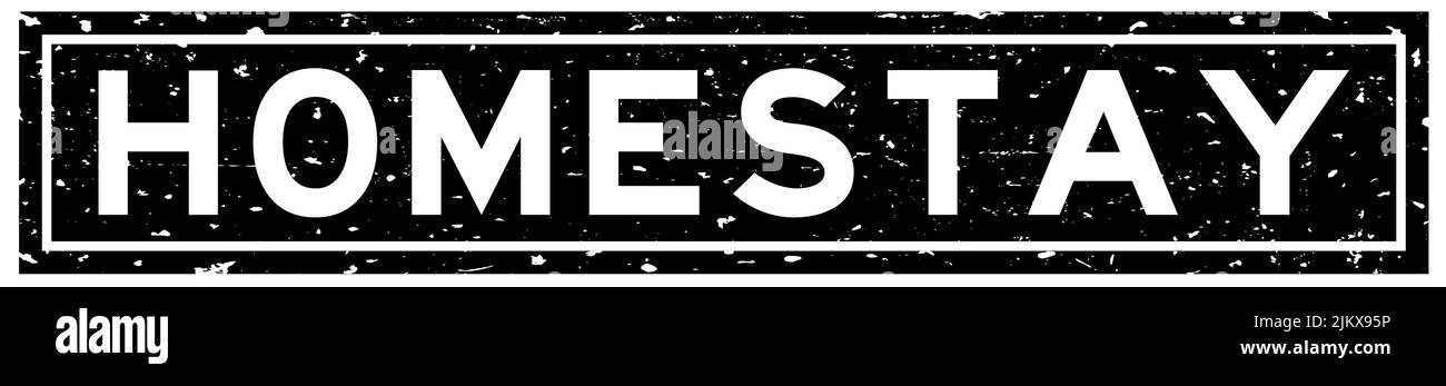 Grunge black homestay word square rubber seal stamp on white background Stock Vector
