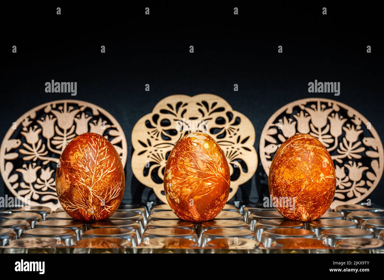 Easter Eggs Naturally Dyed with Onion Skins Stock Photo Alamy