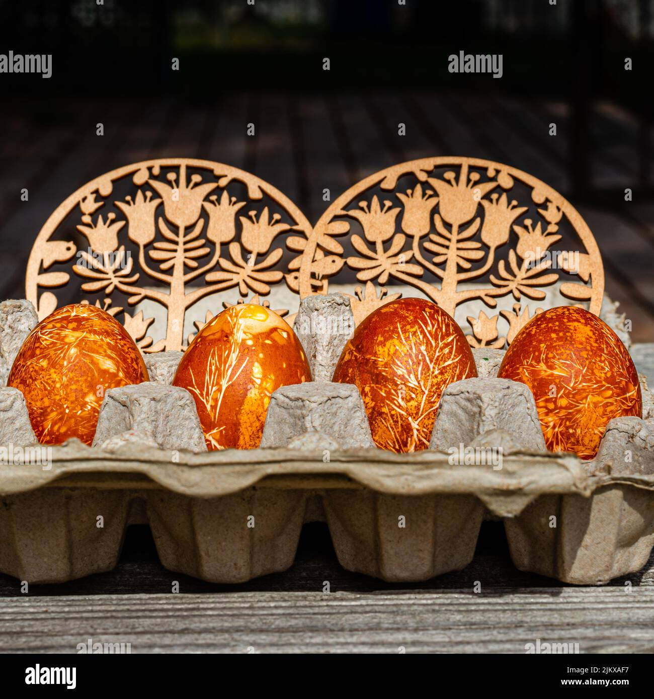 Easter Eggs Naturally Dyed with Onion Skins Stock Photo Alamy