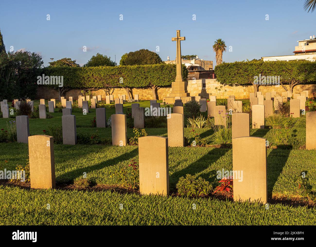 Haifa, Israel - 20 July 2022, A monument for soldiers who died during the British mandate (1918-1948) British military cemetery where Indian soldiers Stock Photo