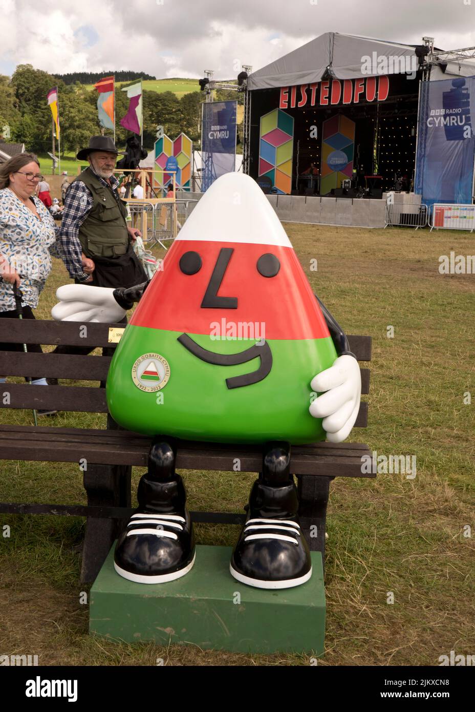 Visitors at the National Eisteddfod festival of Welsh culture and traditions in Tregaron,Ceredigion,Wales,UK Stock Photo