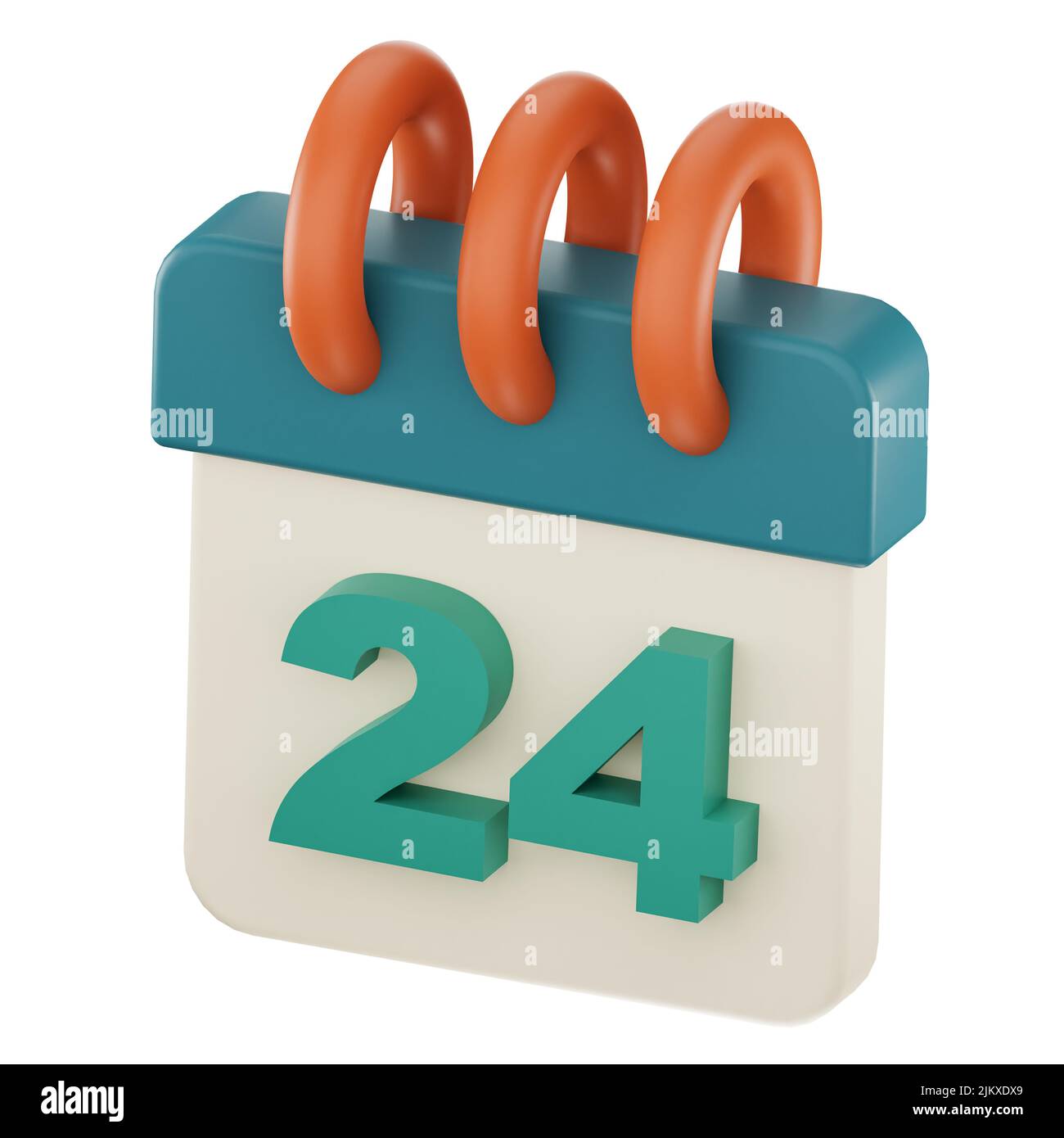 Daily calendar plan icon with number ''24'' isolated, 3D render, 3d ...