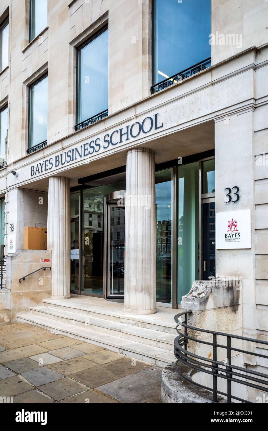 Bayes Business School London, formerly Cass Business School, renamed 2021. Bayes Business School is part of City University of London. 33 Finsbury Sq. Stock Photo