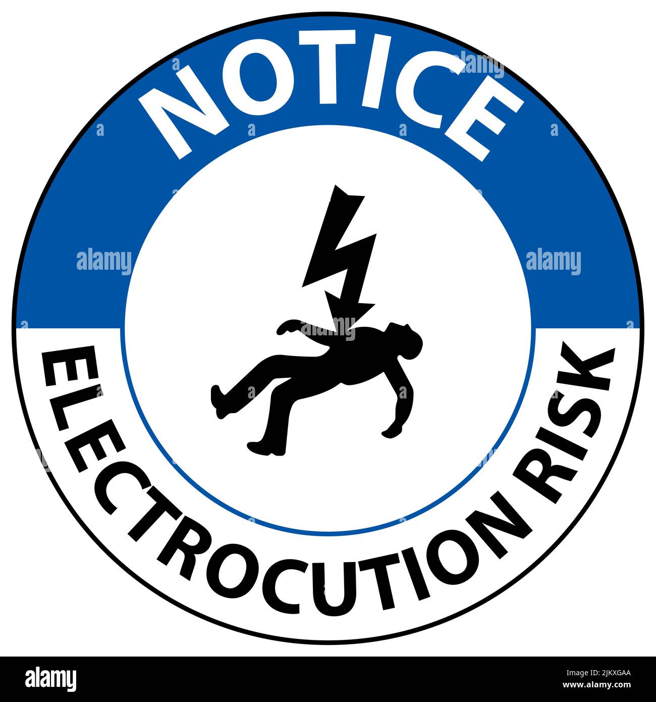 Notice Electrocution Risk Sign On White Background Stock Vector Image