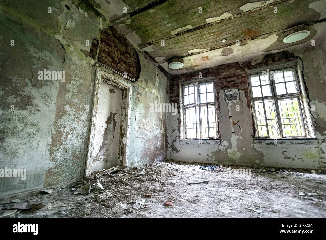 Interior of abandoned Säters psychiatric hospital, Skönvik, Dalarna, Sweden Stock Photo