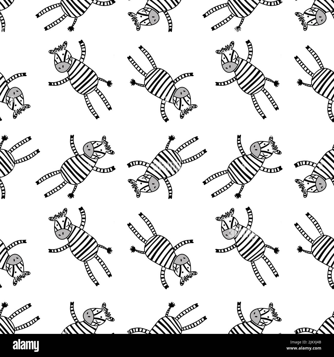 Cartoon kids animals seamless zebra pattern for wrapping paper and ...