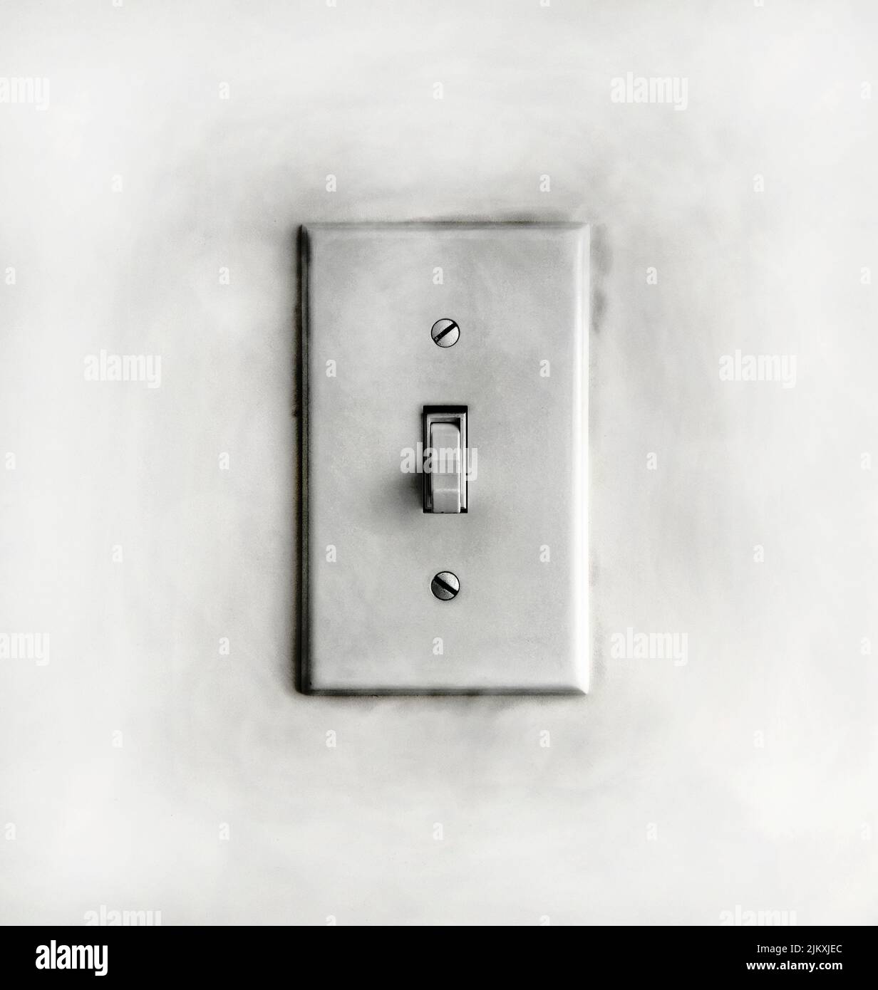 A closeup of a grungy dirty old white light switch on a wall Stock Photo Alamy