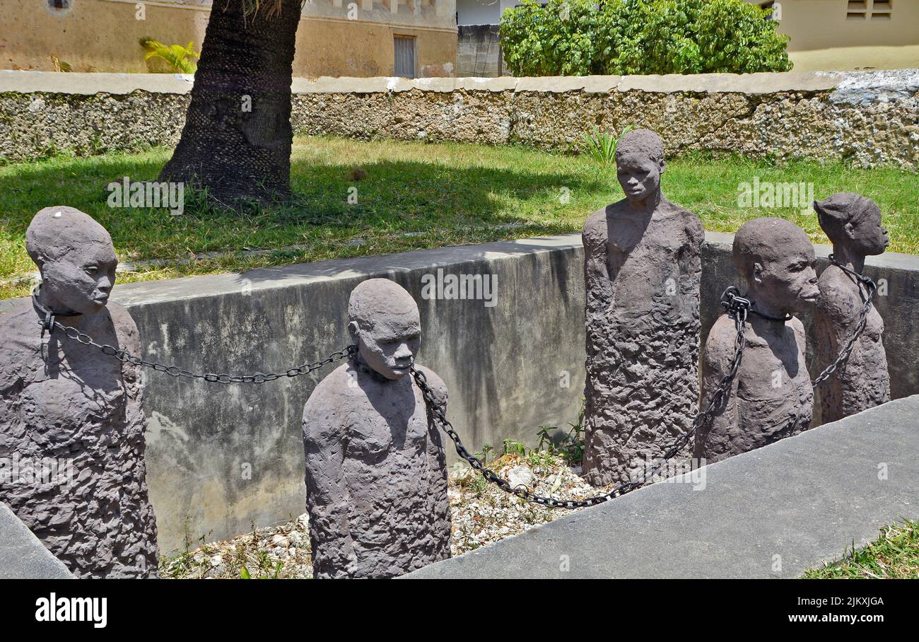 The Slavery Memorial at the old slave market, in Stone Town, Zanzibar
