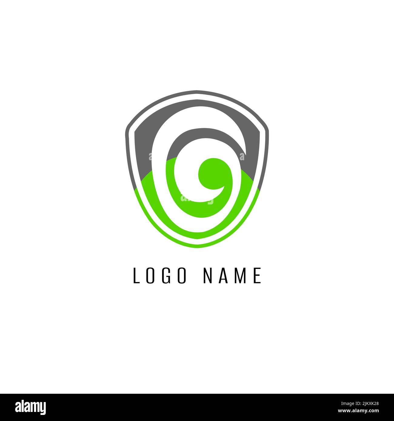 A shield logo with a fingerprint Stock Vector