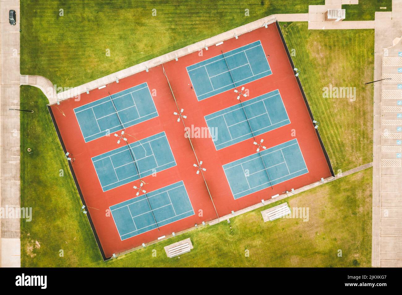 An aerial view of a tennis court Stock Photo Alamy