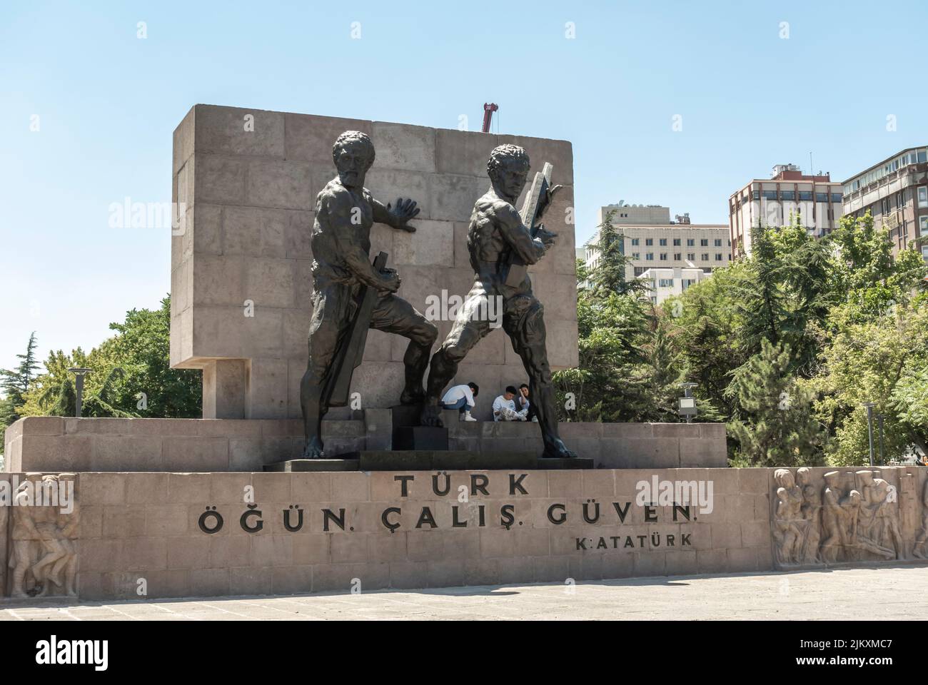 Guvenpark monument by C. Holzmeister, Franz Wirt, Triberer, Anton Hanak and Joseph Thorak in KIZILAY Square, Ankara, Turkey Stock Photo