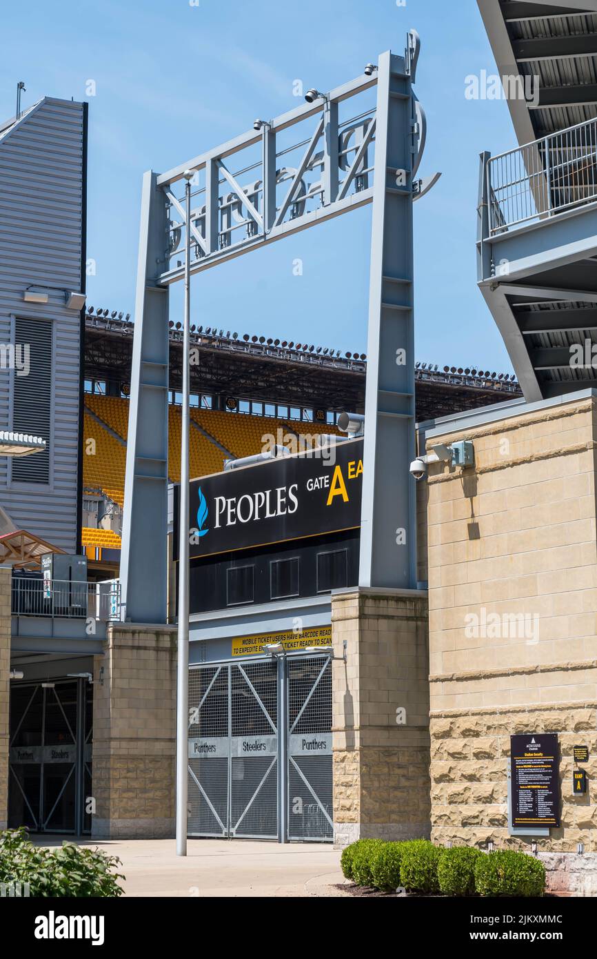 The Gate A east entrance to Heinz Field in Pittsburgh, Pennsylvania 