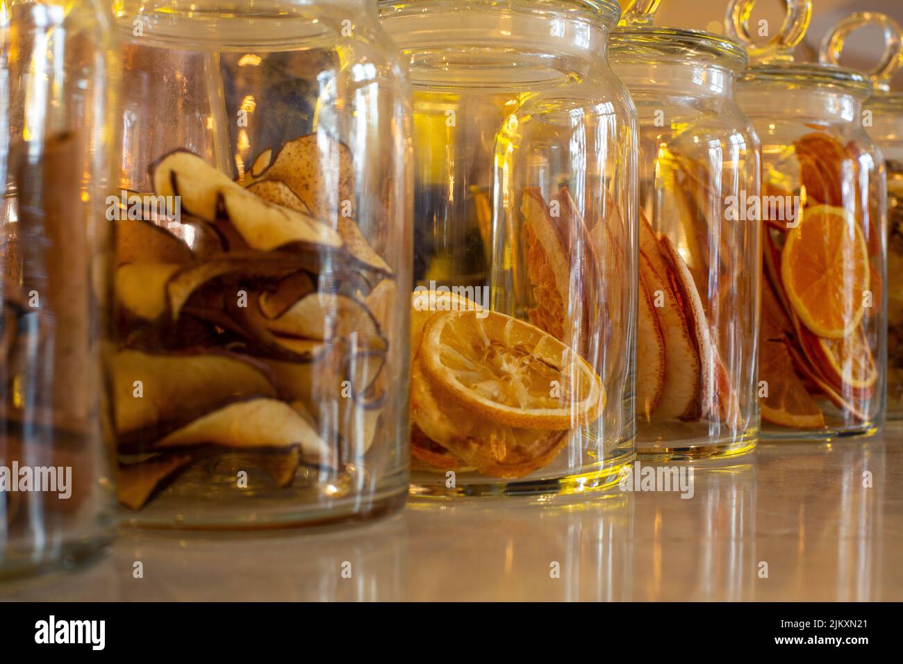 Dried fruits used to make cocktails at the bar Stock Photo Alamy