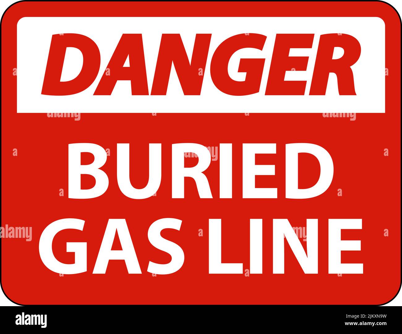 Danger Sign buried gas line On White Background Stock Vector Image ...