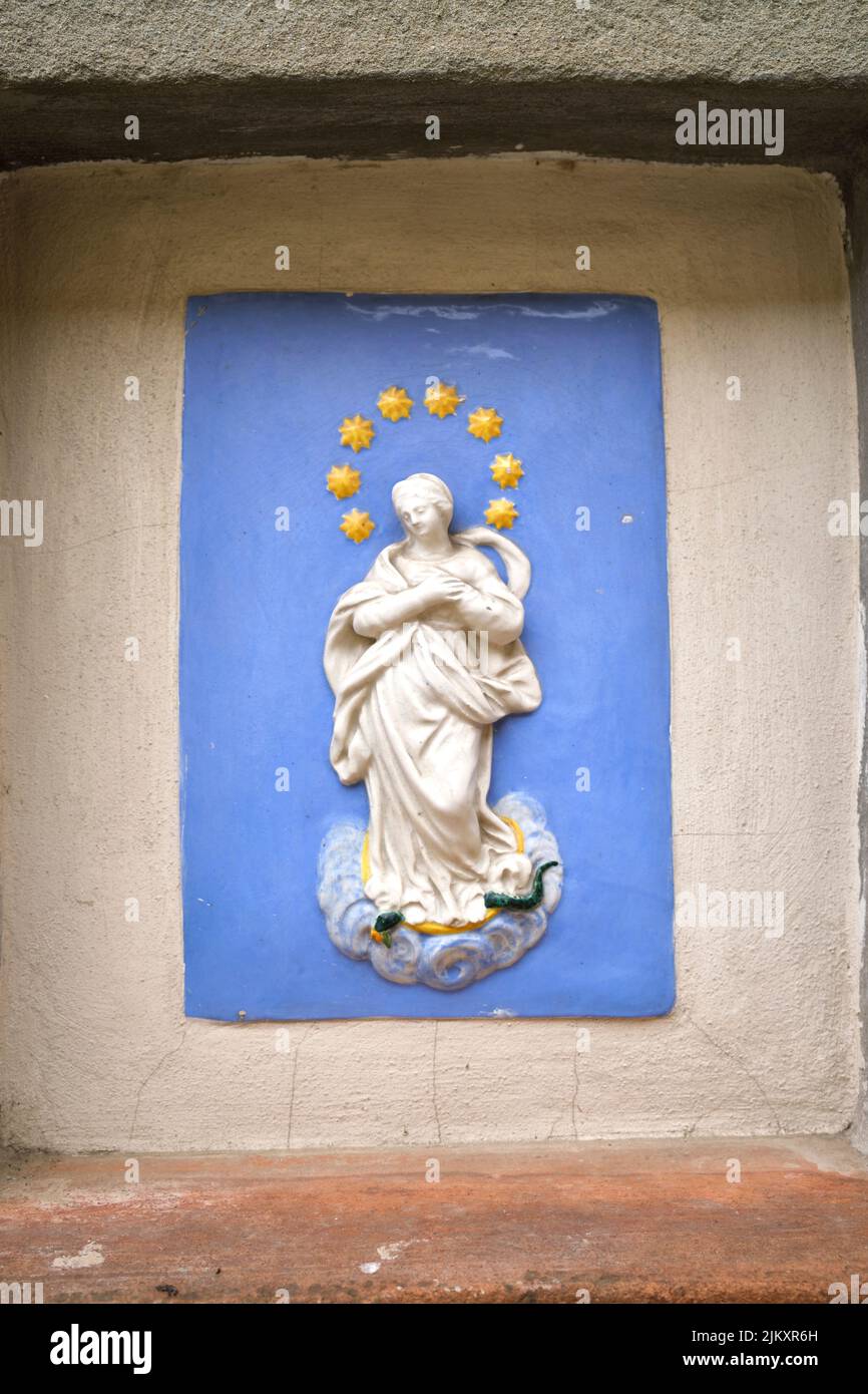 Della Robbia Madonna in the grounds of the Riccardi Medici Palace Florence Italy Stock Photo