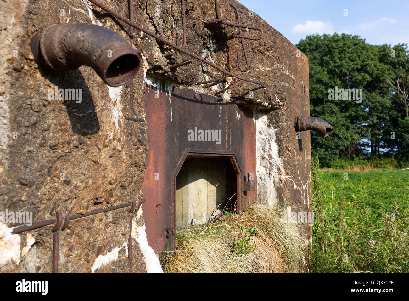 Dutch second world war bunker (built in 1939) along a defense canal in the province Noord-Brabant in the Netherlands Stock Photo