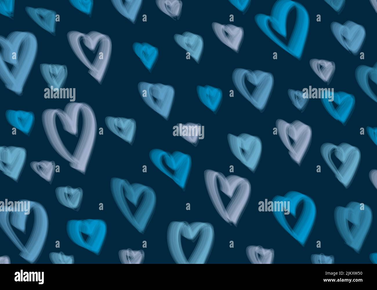 Abstract blue and white heart style of Valentine's day template. Overlapping artwork decorative modern background. Vector Stock Vector