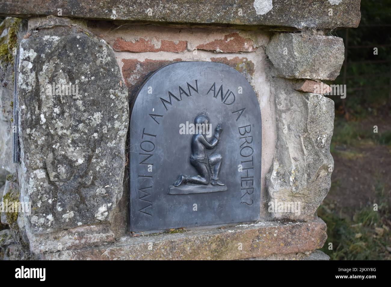 The Clarkson Memorial on the Ullswater Way Heritage Trail. In 1787 Thomas Clarkson helped establish the Society for the Abolition of the Slave Trade. Stock Photo