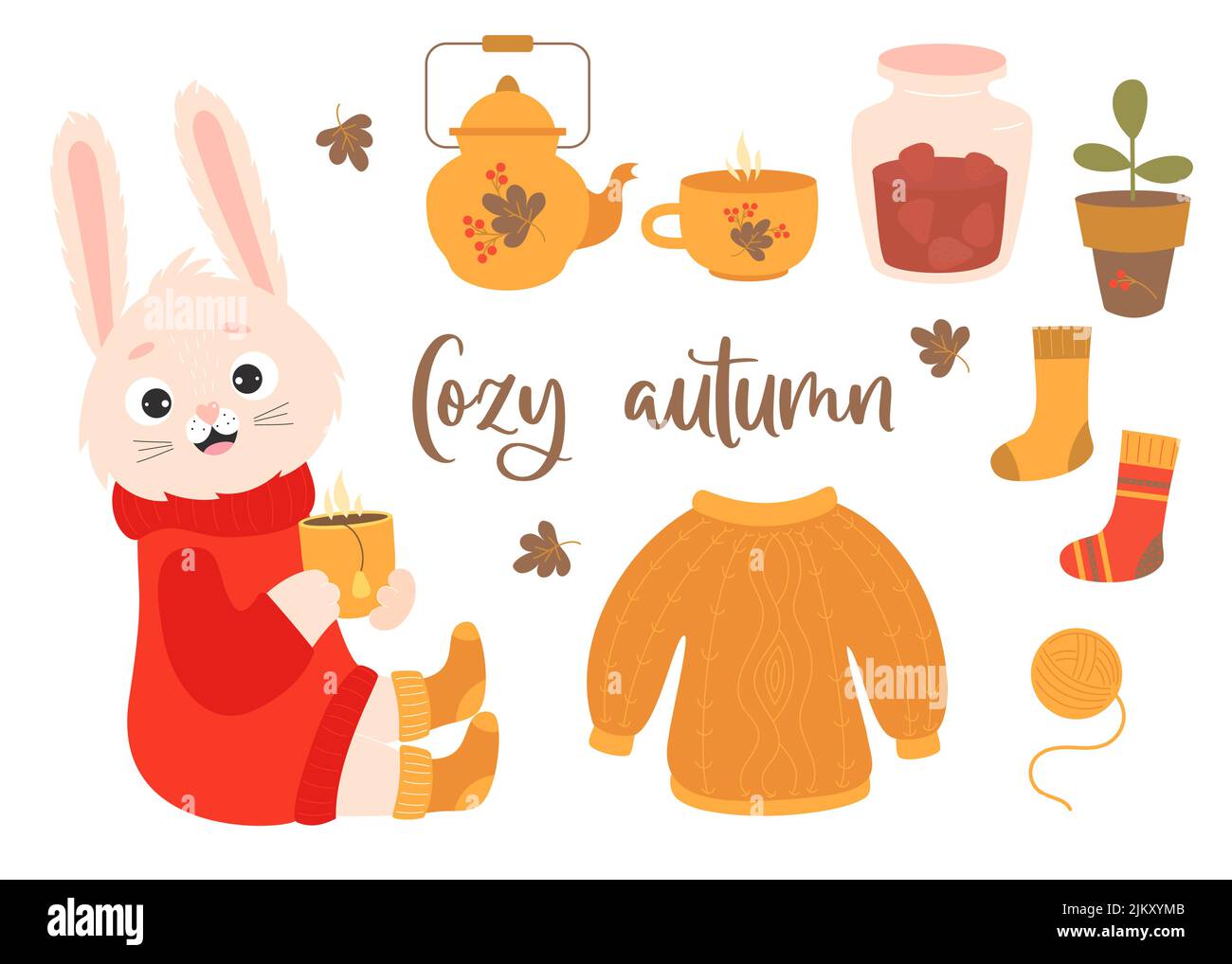 Character cute rabbit in a ceramic tea kettle Vector Image