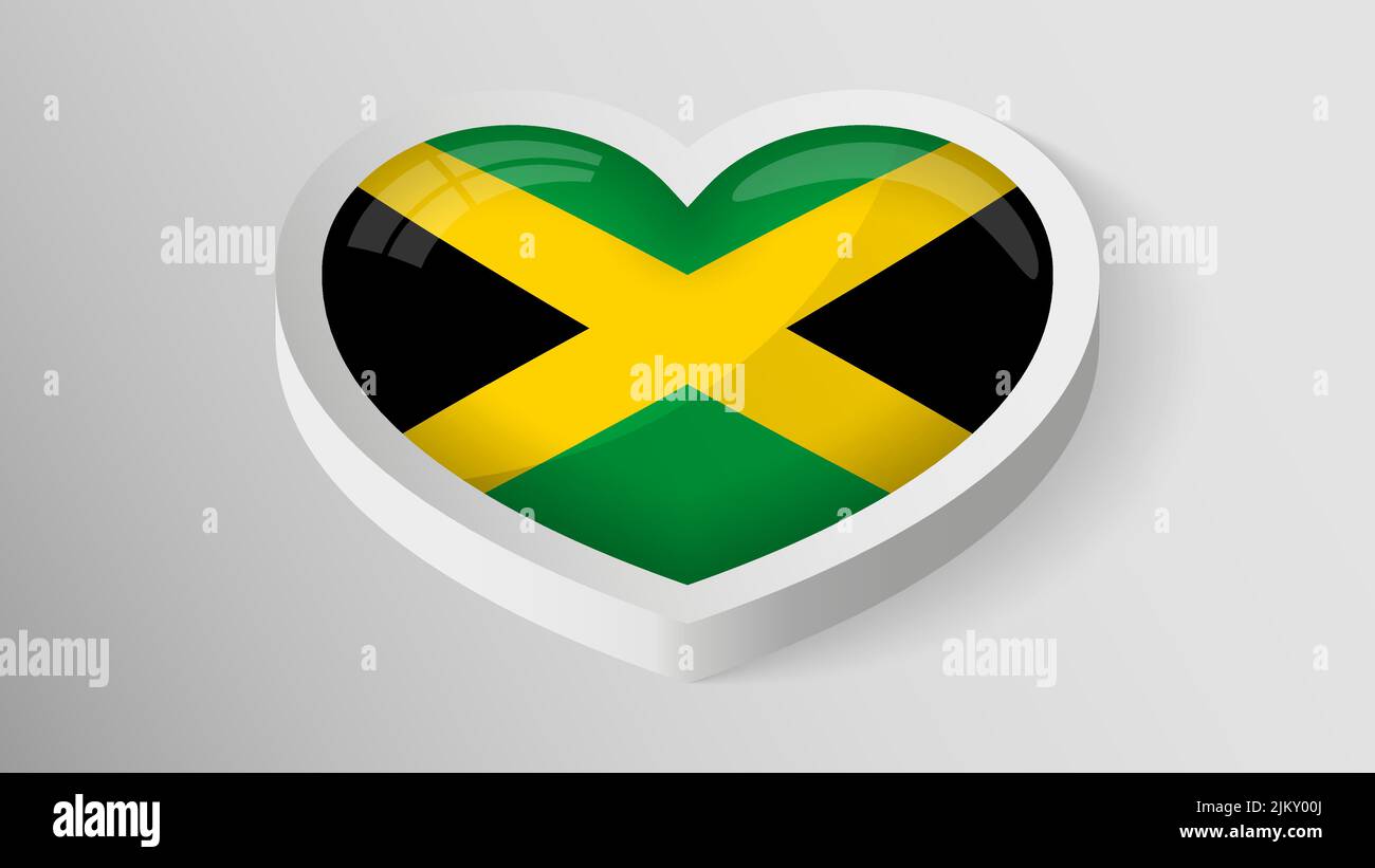 EPS10 Vector Patriotic heart with flag of Jamaica. An element of impact for the use you want to make of it. Stock Vector
