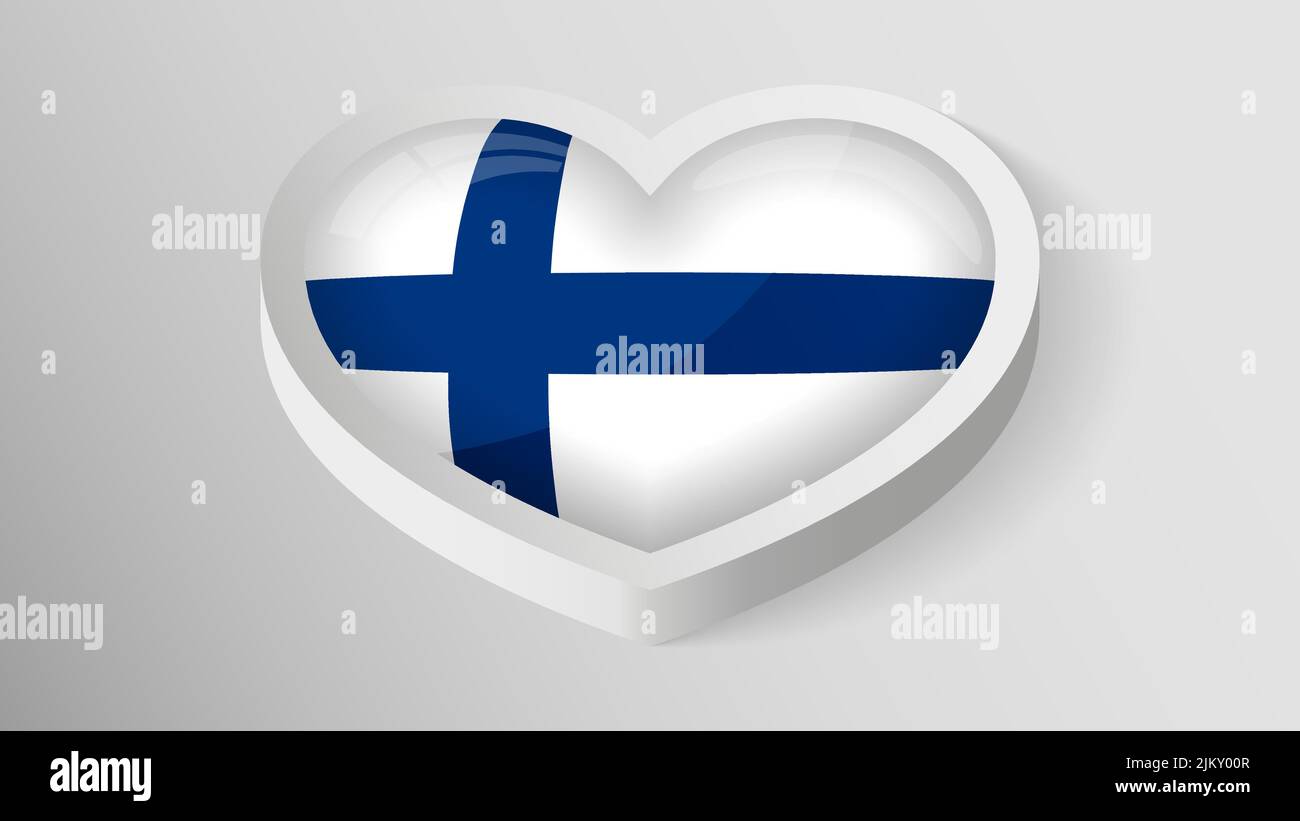 EPS10 Vector Patriotic heart with flag of Finland. An element of impact for the use you want to make of it. Stock Vector