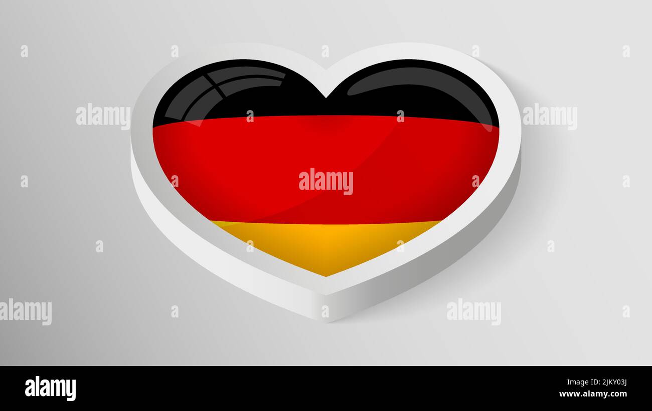 EPS10 Vector Patriotic heart with flag of Germany. An element of impact for the use you want to make of it. Stock Vector