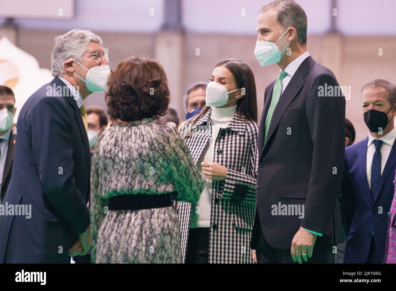 Queen Letizia of Spain and King Felipe VI of Spain attend FITUR Tourism Fair 2022 opening at Ifema on January 19, 2022 in Madrid, Spain Featuring: King Felipe VI of Spain, Queen Letizia of Spain Where: Madrid, Spain When: 19 Jan 2022 Credit: Oscar Gonzalez/WENN Stock Photo