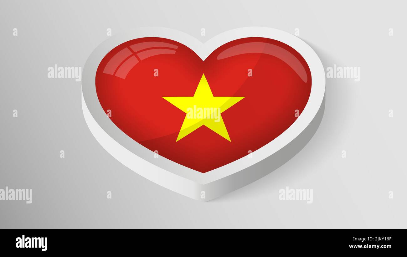 EPS10 Vector Patriotic heart with flag of Vietnam. An element of impact for the use you want to make of it. Stock Vector