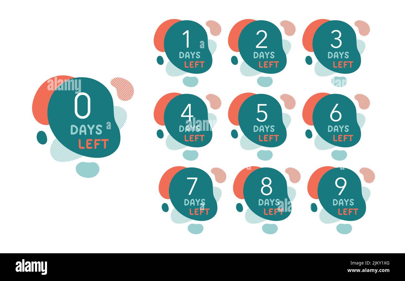 Number days left amoeba liquid design vector Stock Vector