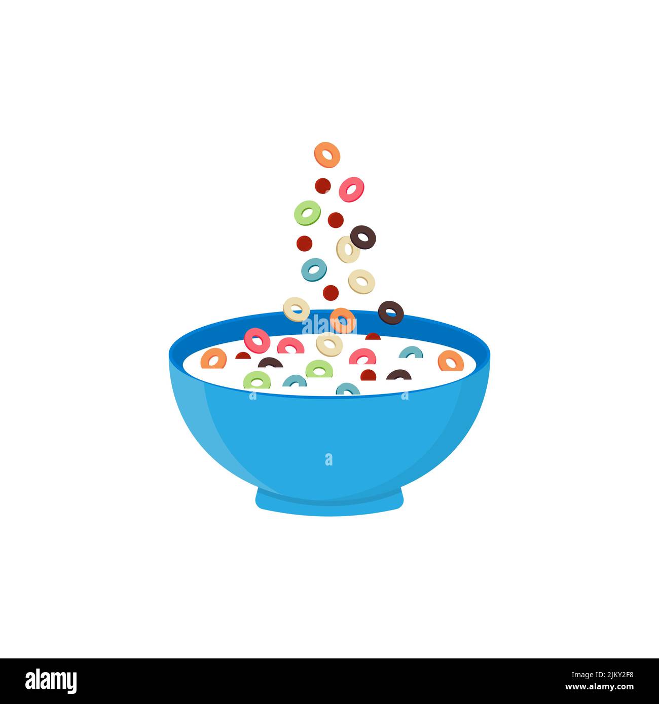 Cereal milk breakfast. Cereal bowl with milk Stock Vector Image & Art