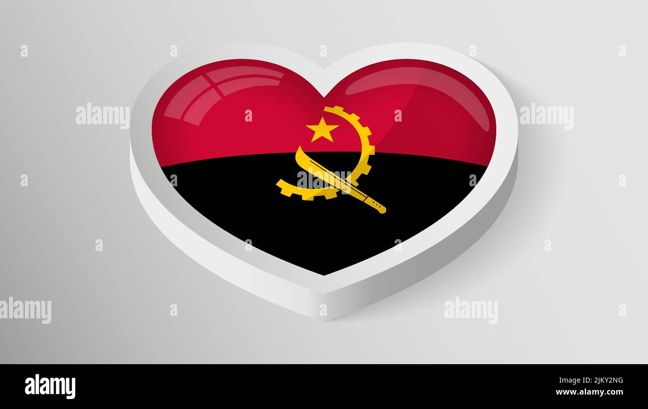 EPS10 Vector Patriotic heart with flag of Angola. An element of impact for the use you want to make of it. Stock Vector