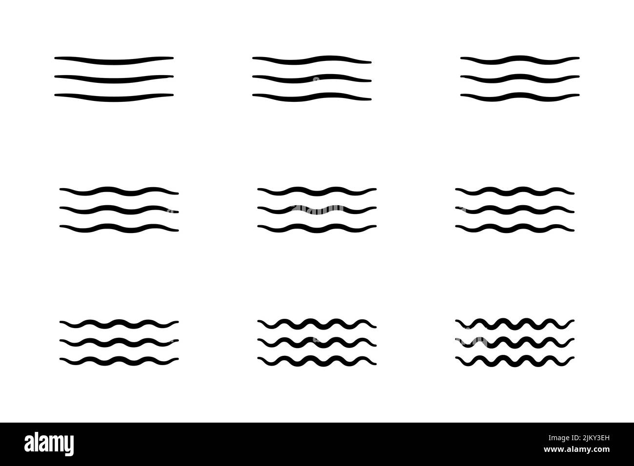Wave icon set isolated. Vector illustration Stock Vector