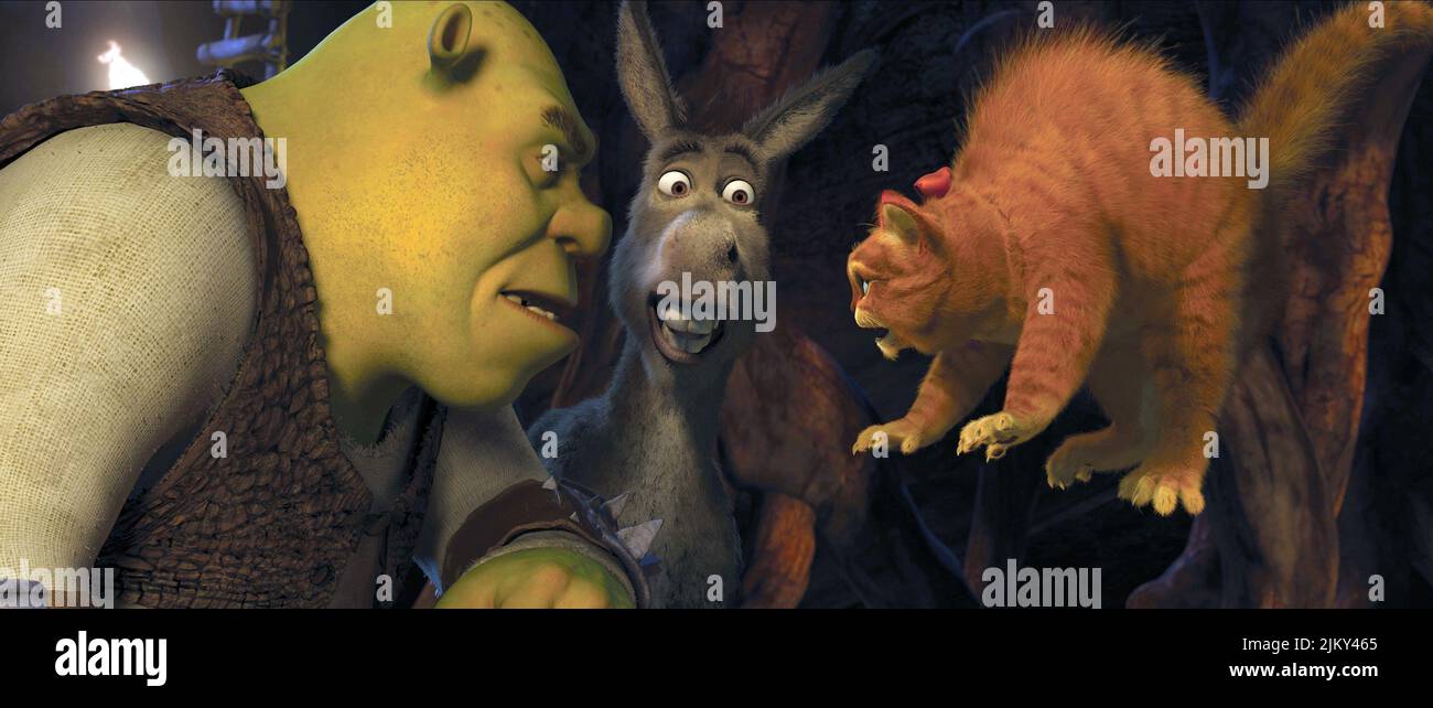 SHREK,DONKEY,BOOTS, SHREK FOREVER AFTER, 2010 Stock Photo