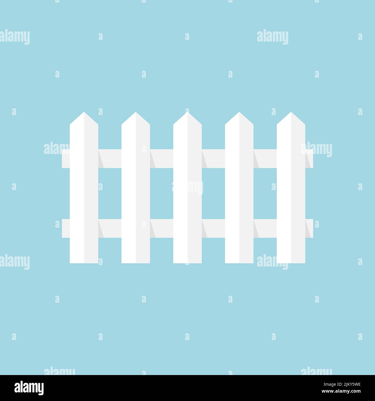 Fence icon flat design. Vector illustration. Stock Vector