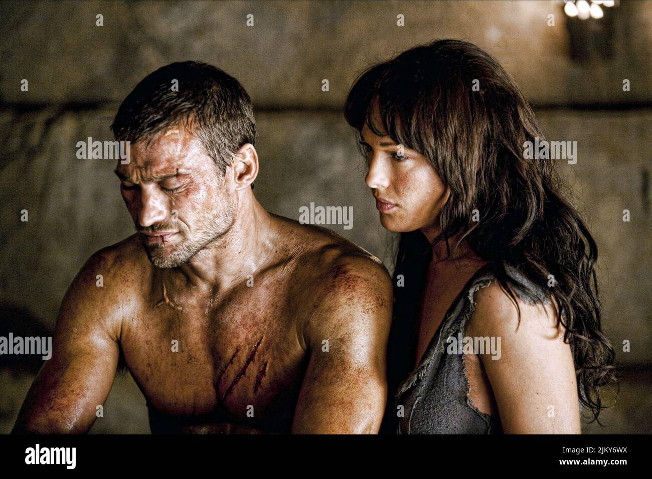 ANDY WHITFIELD, ERIN CUMMINGS, SPARTACUS: BLOOD AND SAND, 2010 Stock Photo