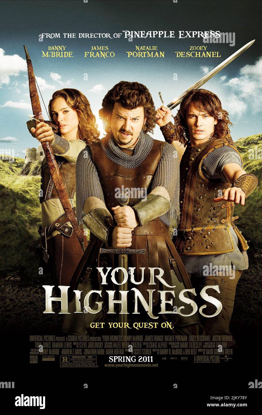 JAMES FRANCO, DANNY MCBRIDE, NATALIE PORTMAN, YOUR HIGHNESS, 2010 Stock