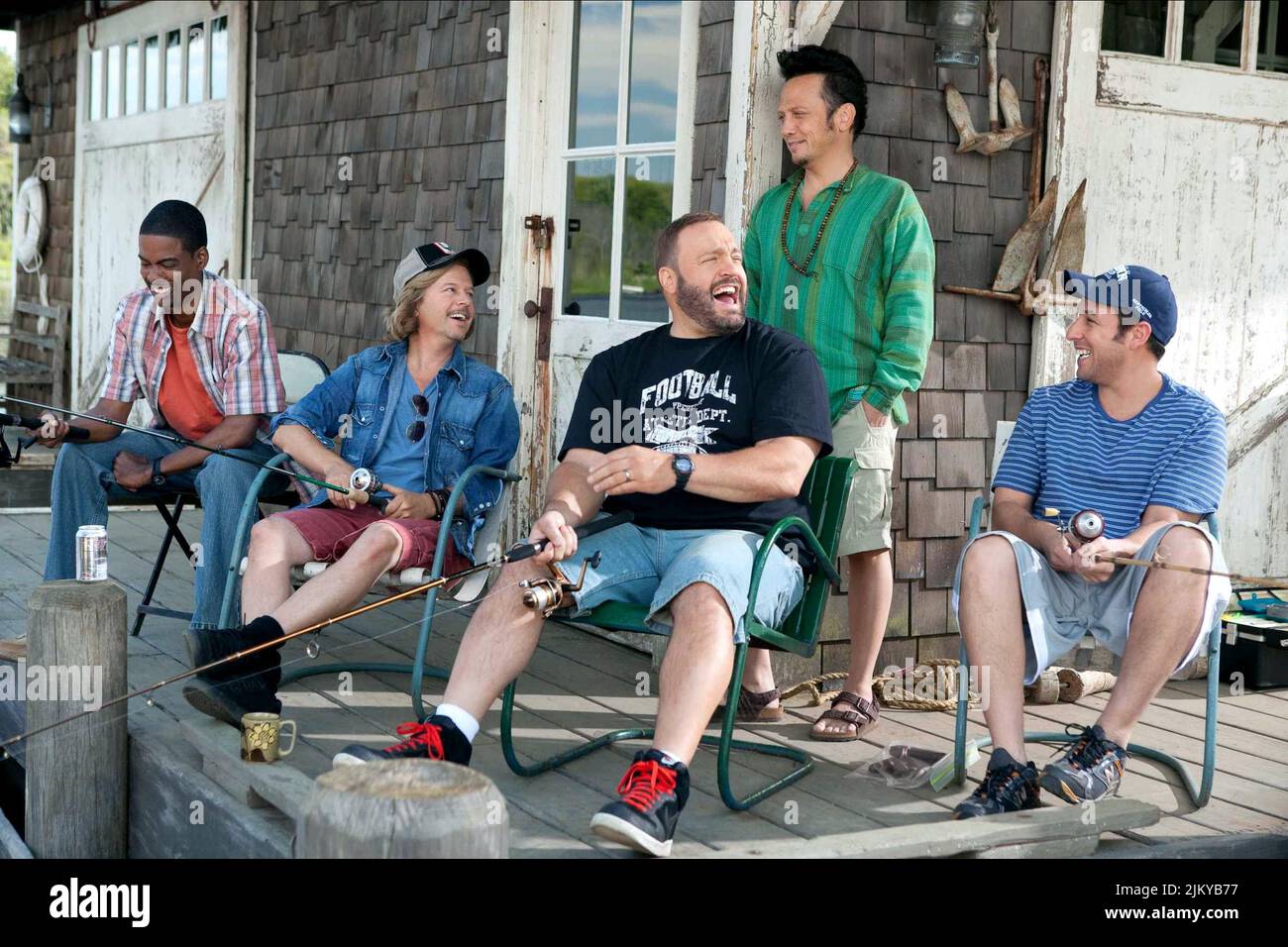 CHRIS ROCK, DAVID SPADE, KEVIN JAMES, ROB SCHNEIDER, ADAM SANDLER, GROWN UPS, 2010 Stock Photo
