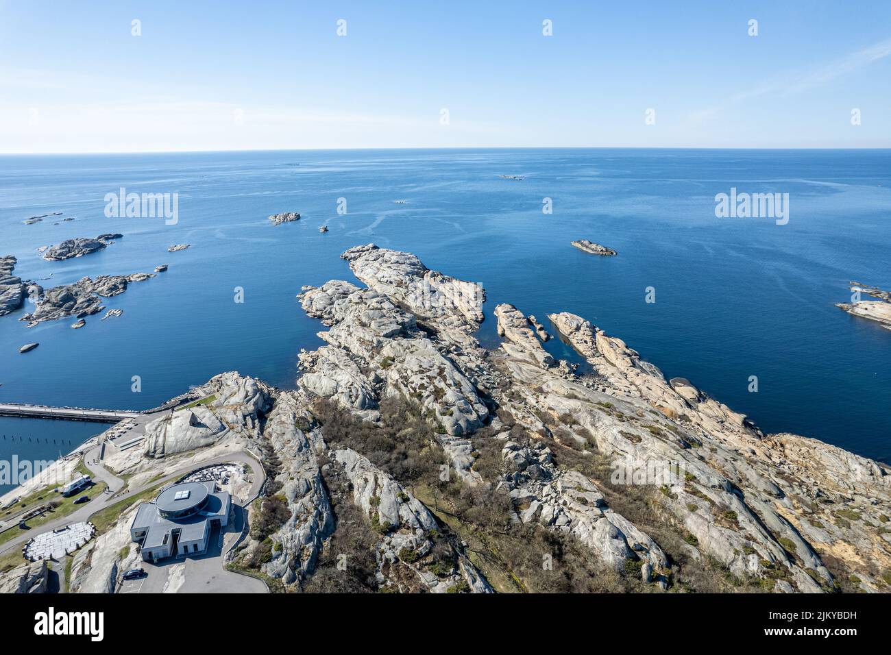 Worlds End Norway Seen from the air drone, popular tourist destination