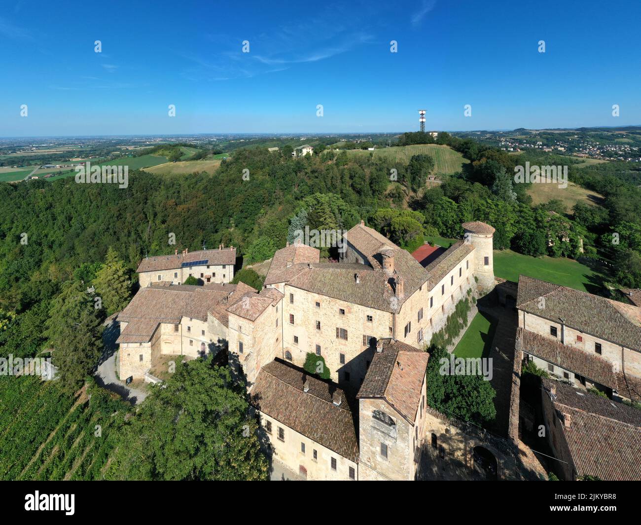 Scipione Castle also called Pallavicino castle in Scipione Castello: Scipione, Salsomaggiore Terme, Parma, Italy Stock Photo