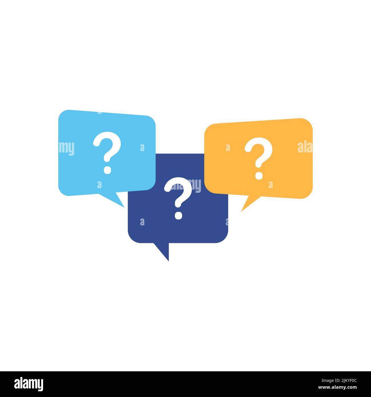 Question speech bubbles. Question mark symbol on white background Stock ...