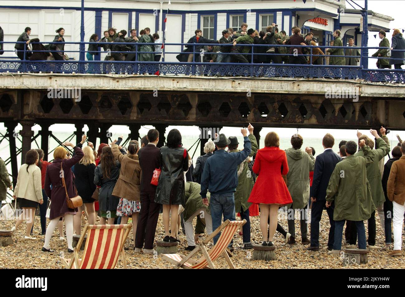 MODS, ROCKERS FIGHT ON PIER, BRIGHTON ROCK, 2010 Stock Photo