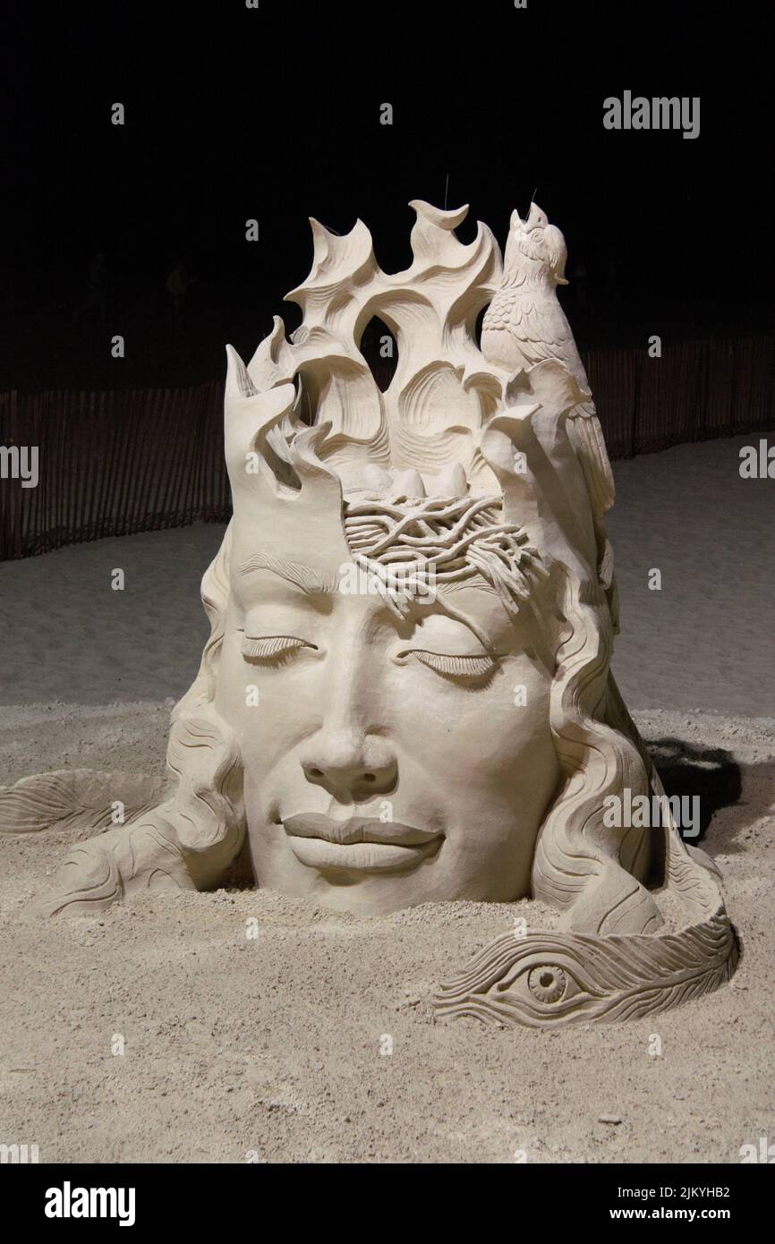 a Sand sculpture on Hampton Beach, New Hampshire, the USA Stock Photo